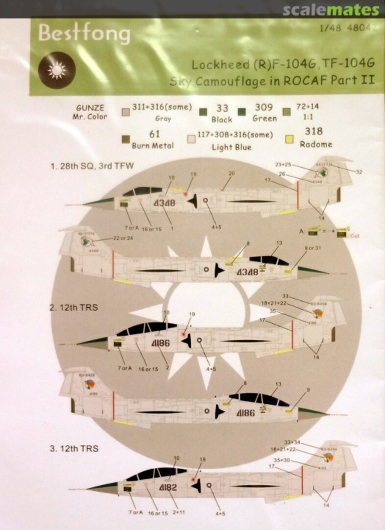 Boxart Lockheed (R)F-104G, TF-104G Sky Camouflage in ROCAF part II 48042 Bestfong