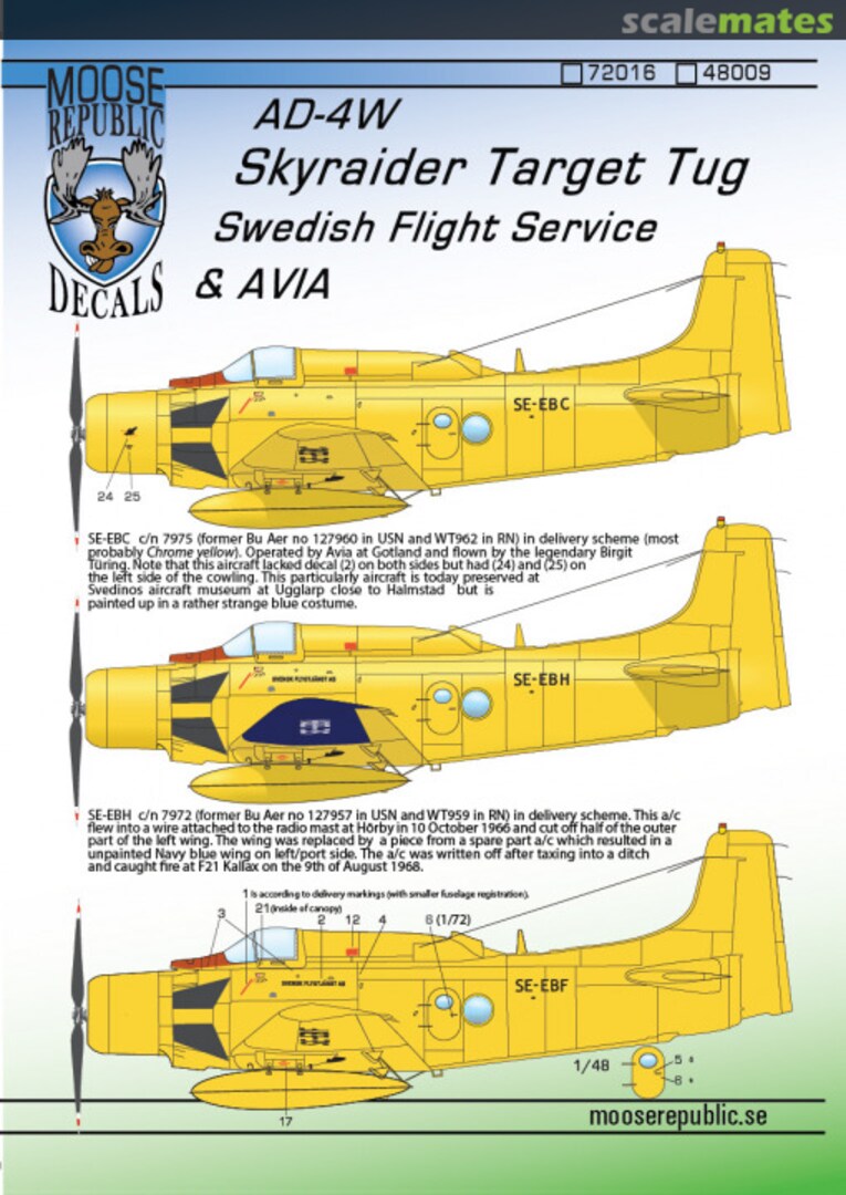 Boxart Skyraider Target Tug 48009 Moose Republic Decals