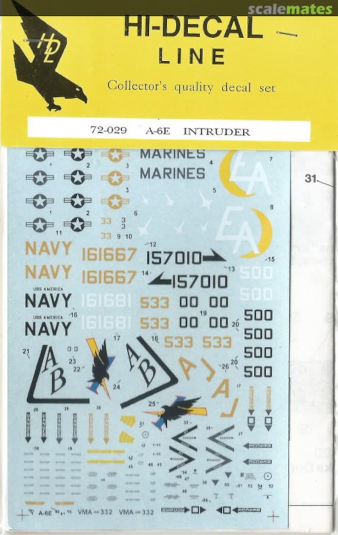 Contents A-6E Intruder 72-029 Hi-Decal Line