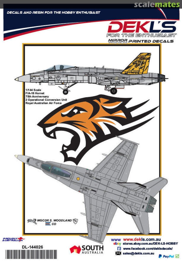 Boxart RAAF F/A-18 Hornet - 2 OCU "75th Anniversary" DL144026 DEKL's