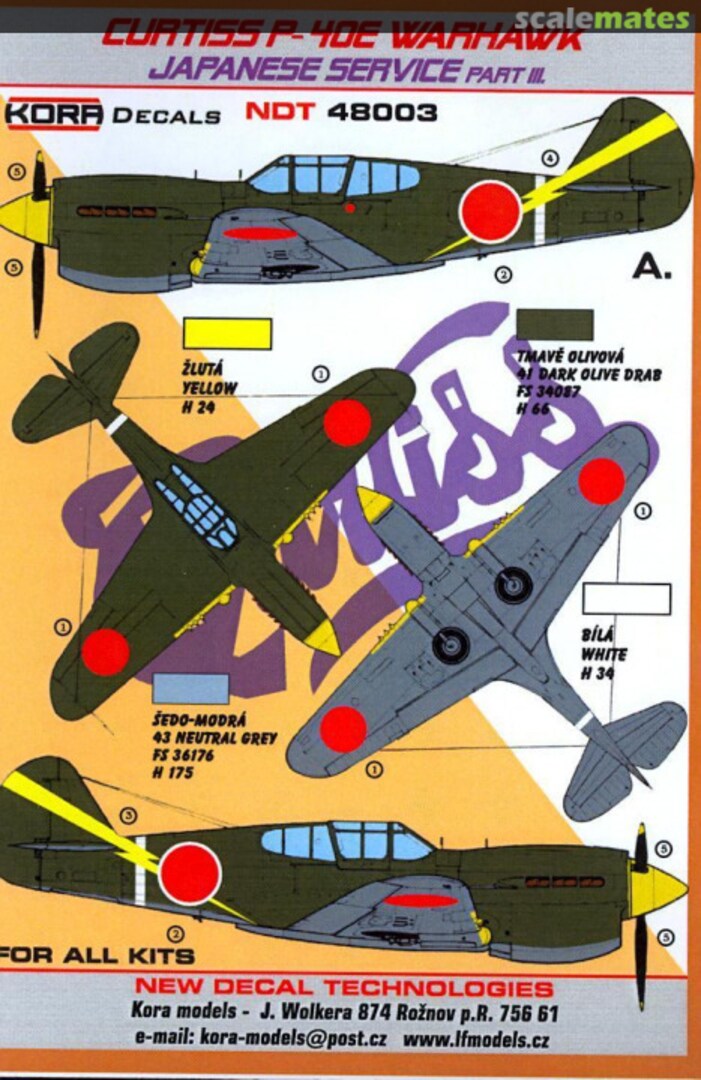 Boxart Curtiss P-40E Warhawk NDT48003 Kora Models