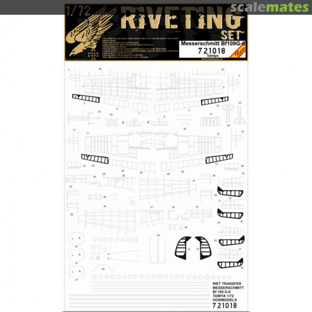 Boxart MESSERSCHMITT BF109G-6 - RIVETING SET 721018 HGW Models