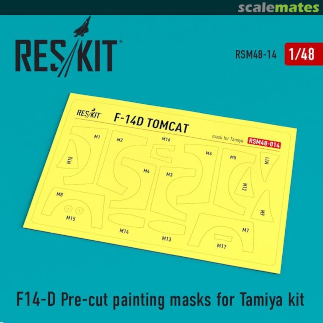 Boxart F-14D - pre-cut painting masks RSM48-0014 ResKit