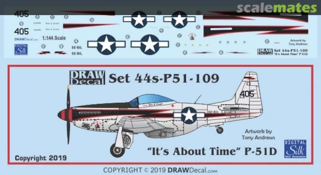 Boxart “It’s About Time” P-51D 44-P51-109 Draw Decal