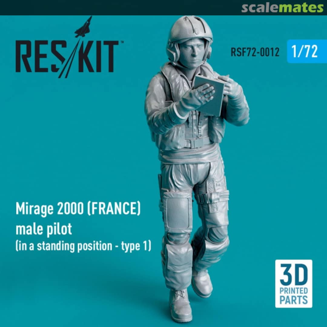 Boxart Mirage 2000 (FRANCE) male pilot (in a standing position - type 1) (3D Printed) RSF72-0012 ResKit