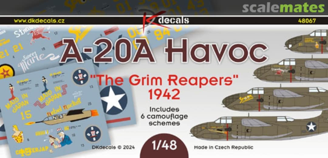 Boxart A-20A Havoc 'The Grim Reapers' 1942 48067 DK Decals