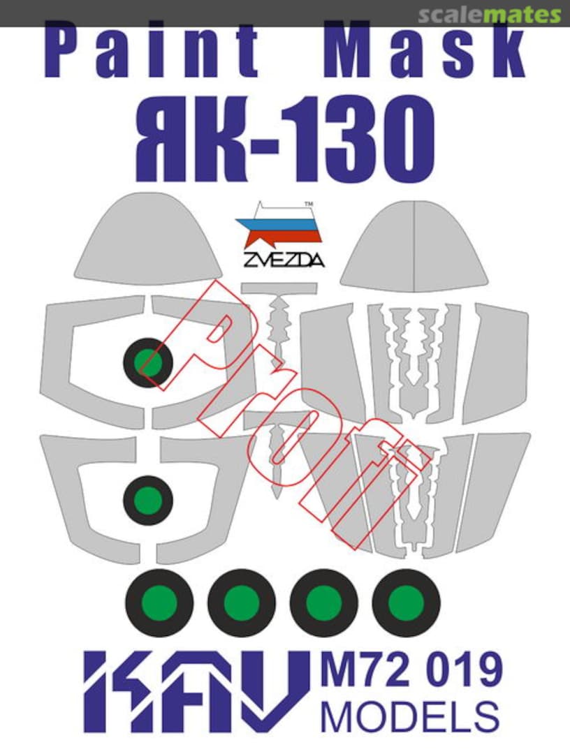 Boxart Paint Mask for Yak-130 Profi KAV M72 019 KAV models