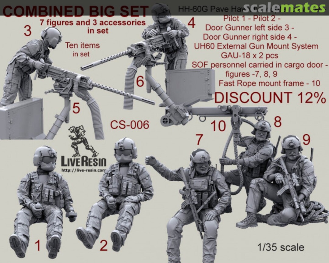 Boxart HH-60G Pave Hawk helicopter crew set LRE-CS006 Live Resin