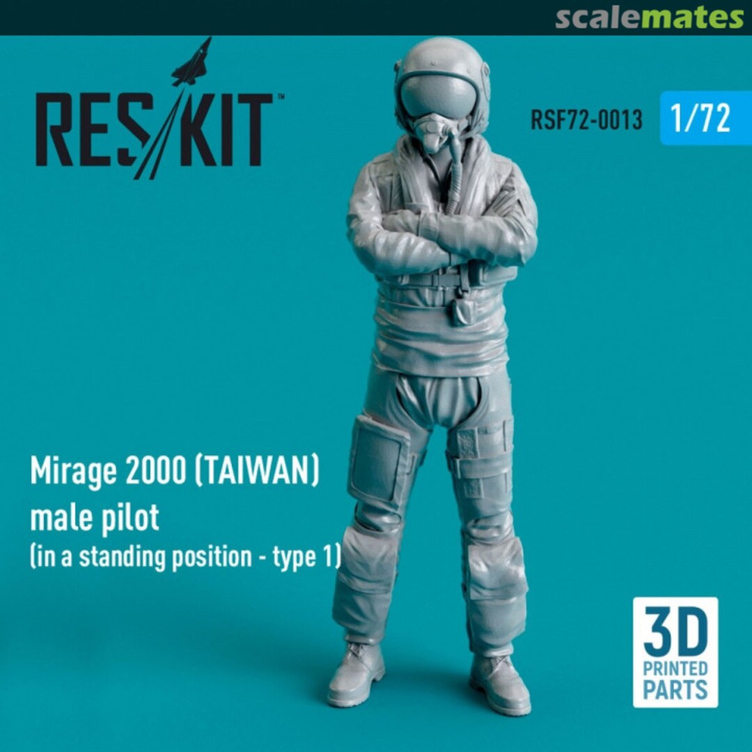 Boxart Mirage 2000 (TAIWAN) male pilot (in a standing position - type 1) (3D Printed) RSF72-0013 ResKit