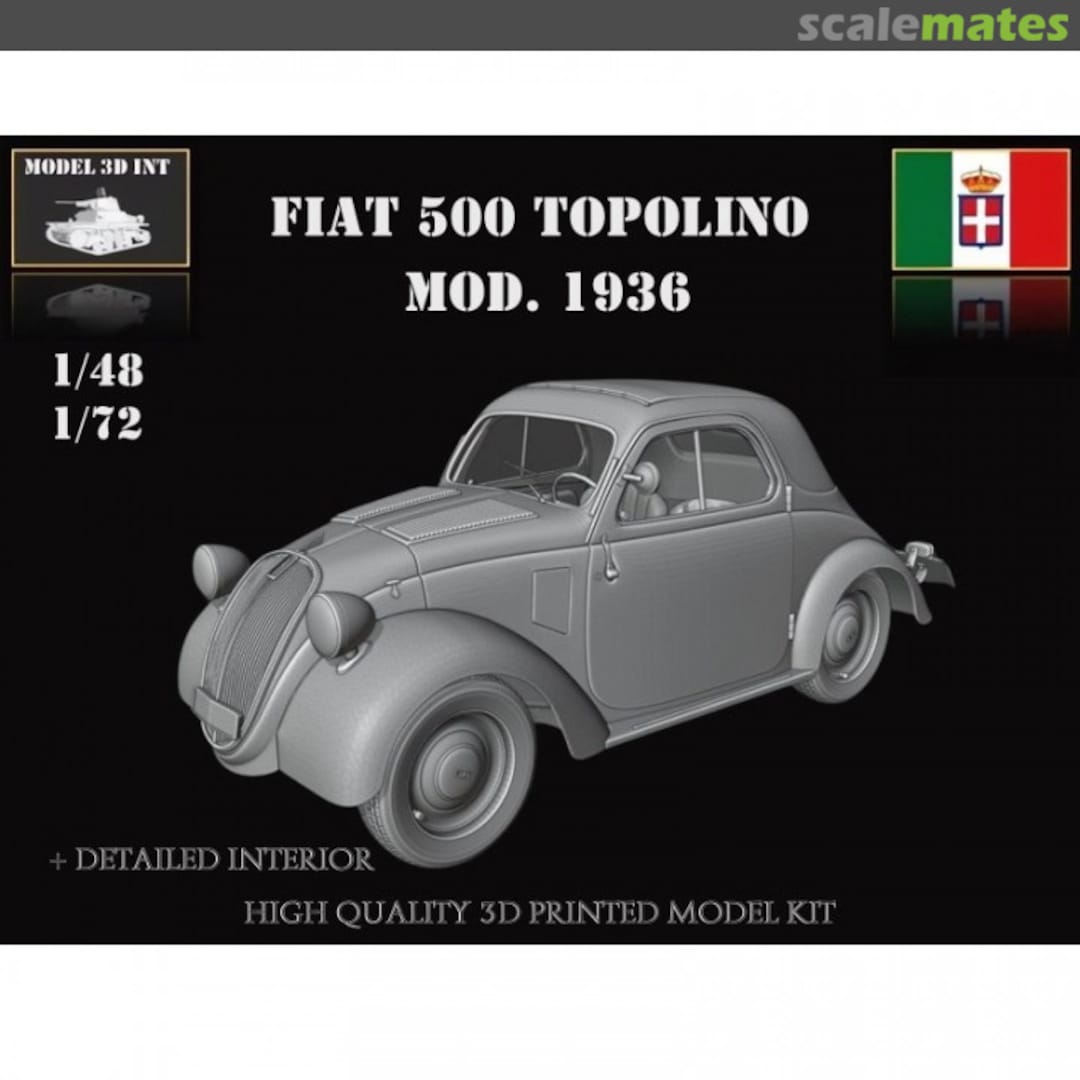 Boxart FIAT 500 Topolino Model 1936 IT72Re133 MODEL 3D INT