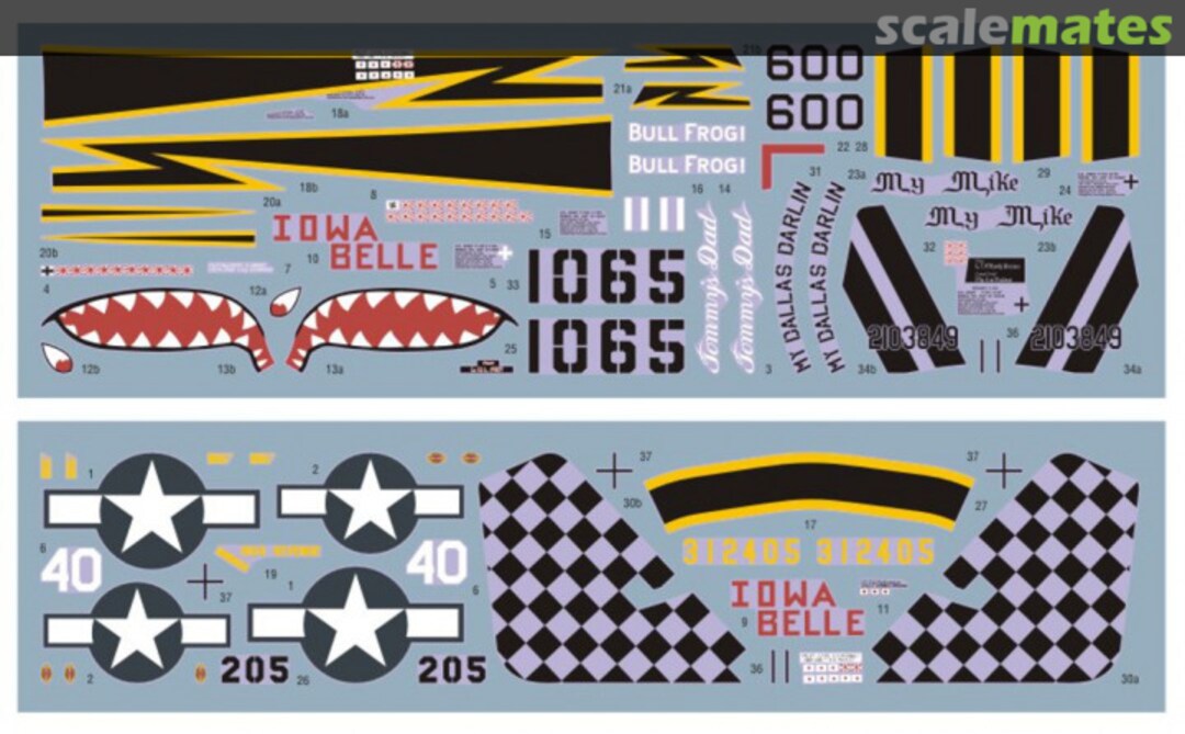 Contents North-American P-51B/C Mustang over China, Burma and India 48068 DK Decals