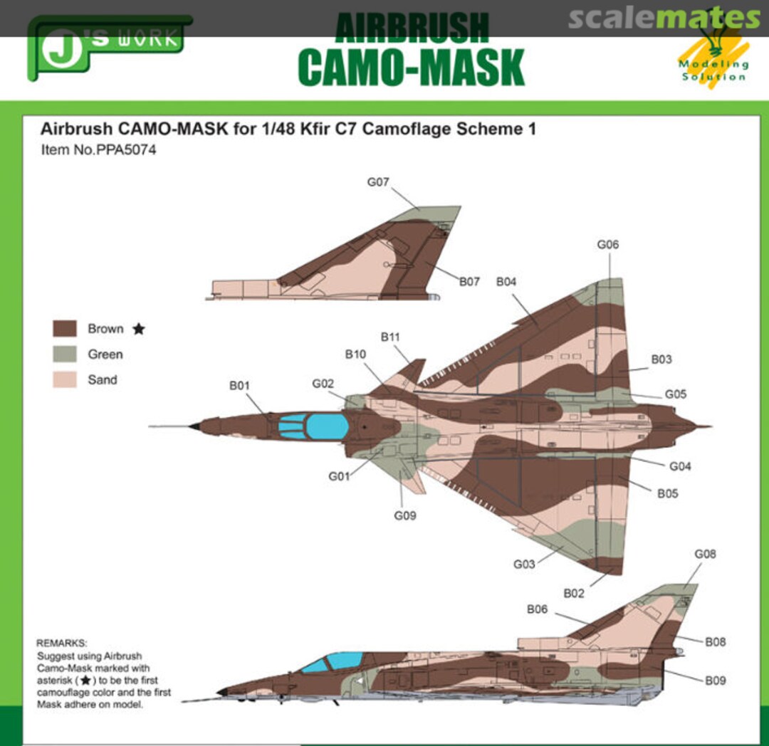 Boxart CAMO-MASK Kfir C7 Camouflage Scheme #1 PPA5074 J's Work