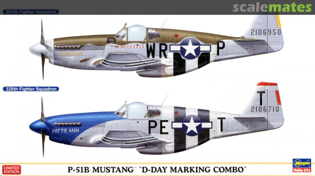 Boxart P-51B Mustang `D-Day Marking Combo´ 02054 Hasegawa