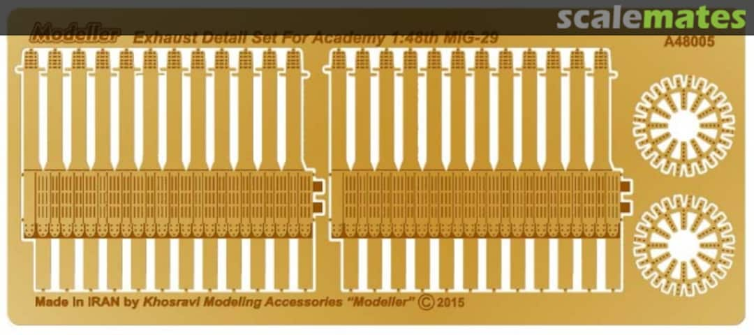 Boxart Exhaust detail set for academy 1:48th MiG-29 A48005 Modeller