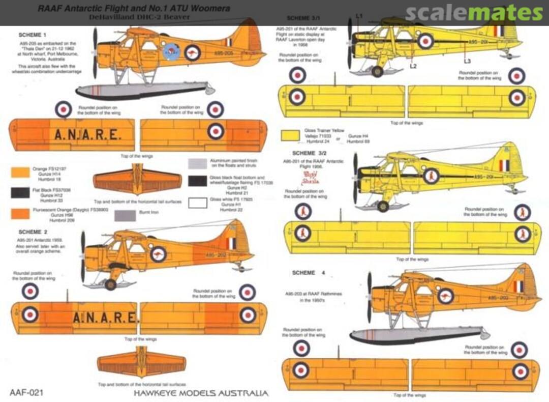 Boxart RAAF Antarctic Flight and N0.1 ATU Woomera AAF-021 Hawkeye Models