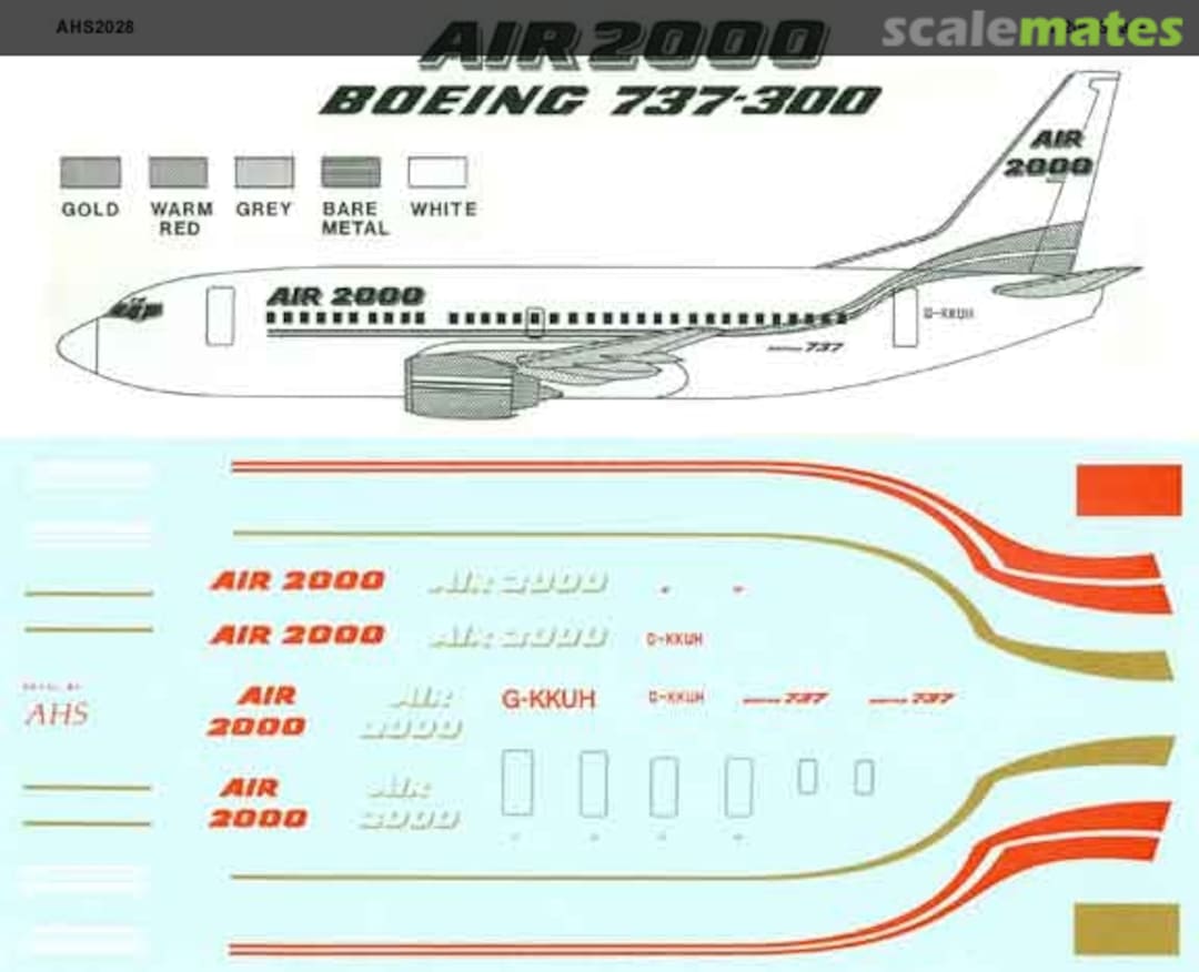 Boxart Boeing 737-300 AHS2028 Airline Hobby Supplies