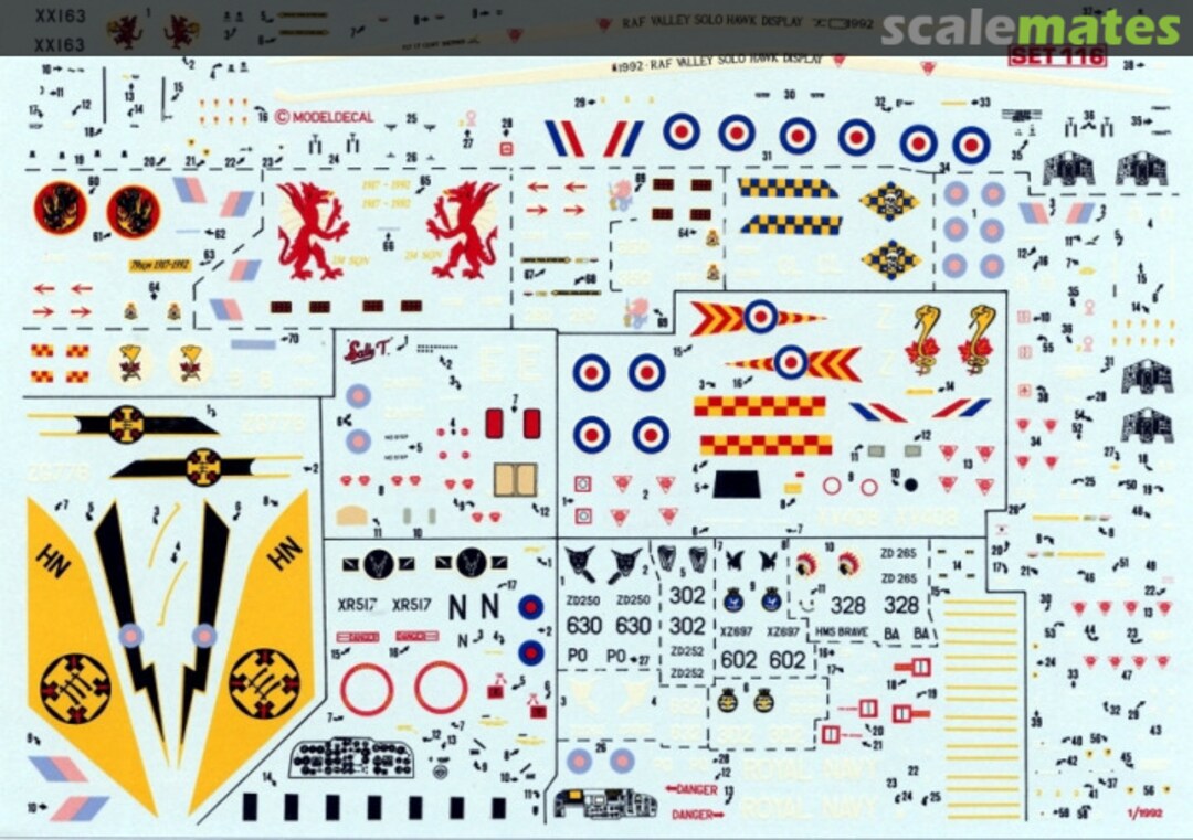 Boxart Royal Air Force: Hawk T1/T1A; Phantom FGR2; Tornado GR1A & F3; Wessex HC2; Royal Navy/Fleet Air Arm: Lynx HAS3/HAS3 GSM 116 Modeldecal