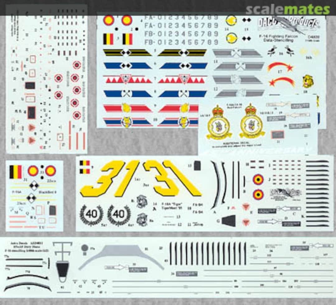 Boxart Spare decal set F-16 DCD72XX Daco Products