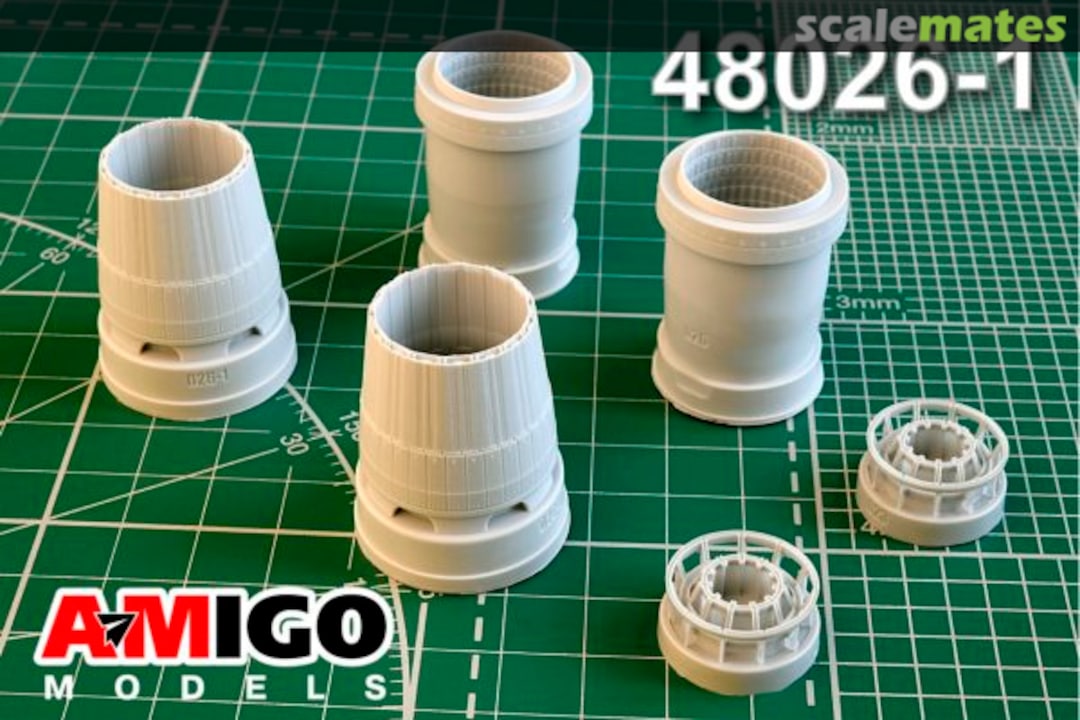 Boxart Su-57 aircraft AL-41F1S exhaust nozzles set opened position 48026-1 Amigo Models