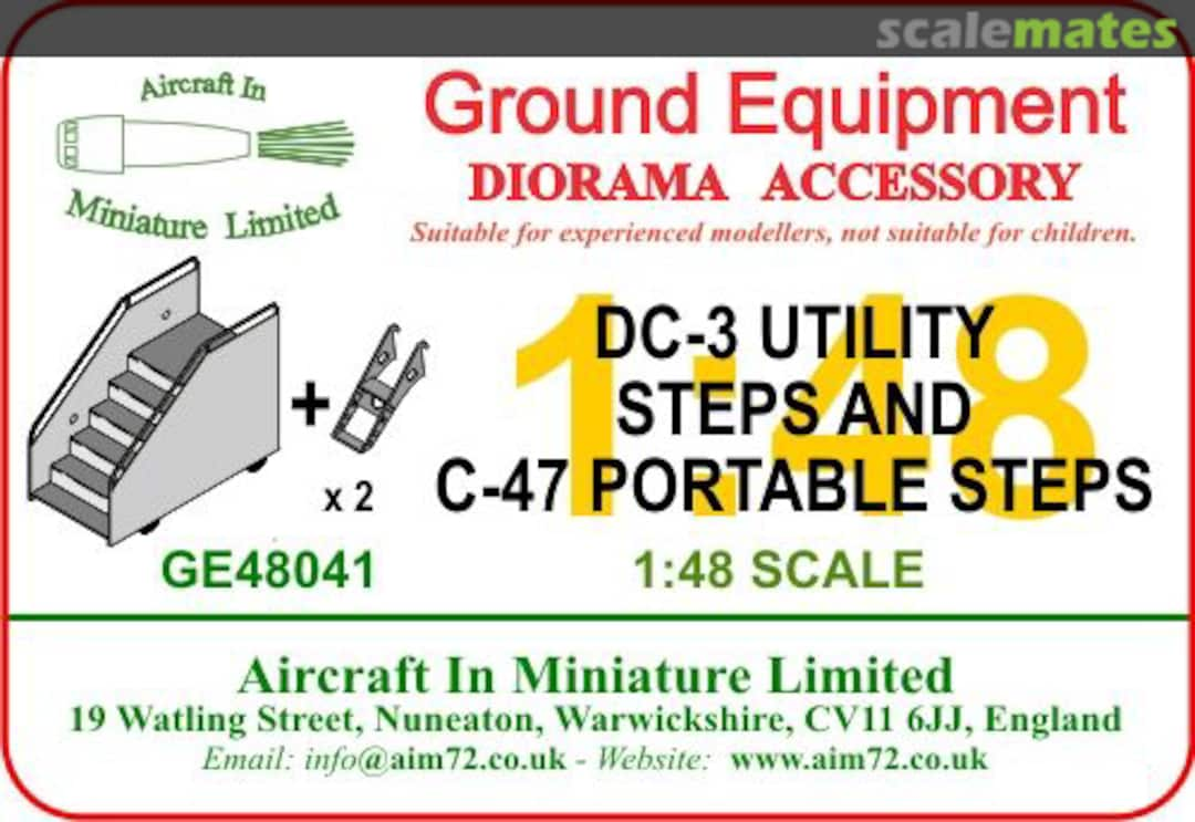 Boxart DC-3/C-47A Utility Steps & C-47 portable steps GE48041 Aircraft In Miniature Ltd