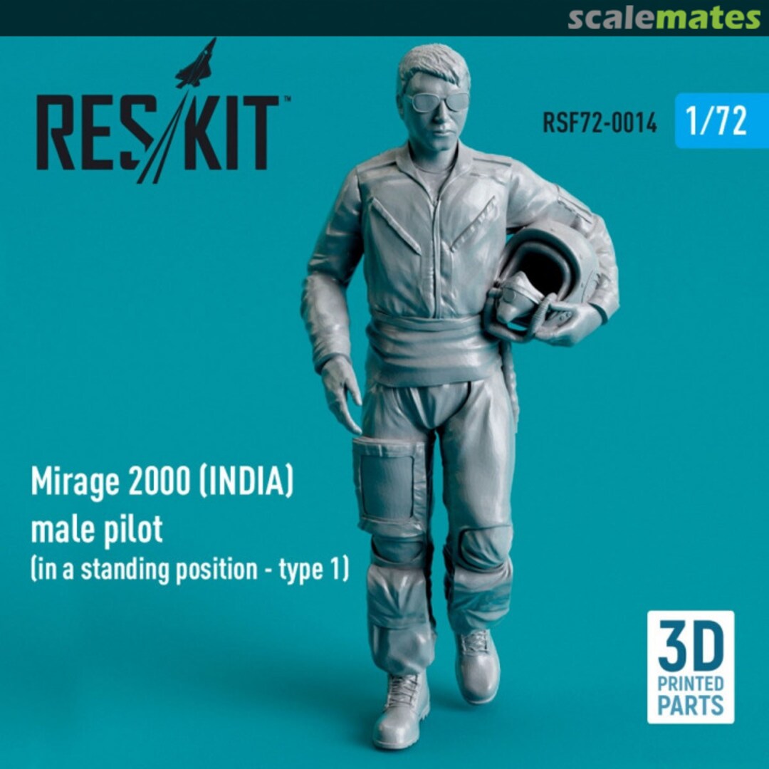 Boxart Mirage 2000 (INDIA) male pilot (in a standing position - type 1) (3D Printed) RSF72-0014 ResKit