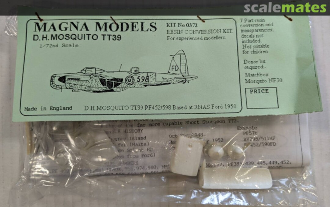 Boxart D.H. Mosquito TT39 0372 Magna Models