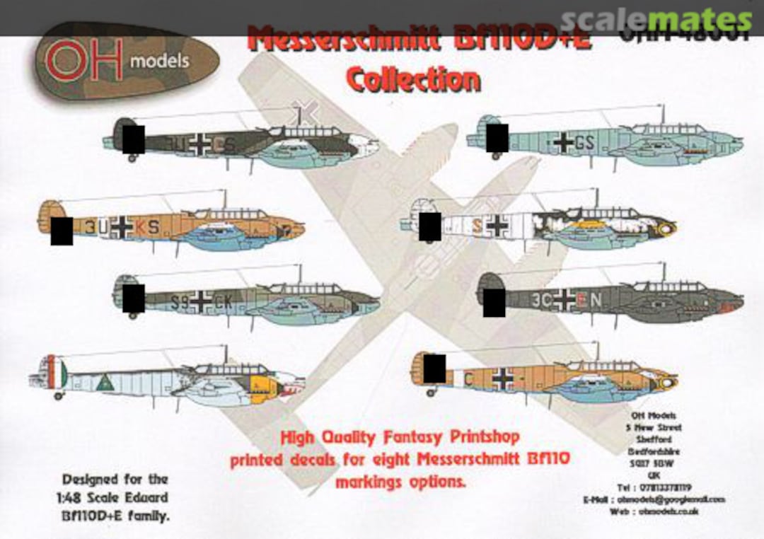 Boxart Messerschmitt Bf110D+E Collection OHM-48001 OH Models