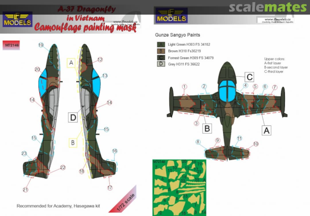 Boxart A-37 Dragonfly in Vietnam M72146 LF Models