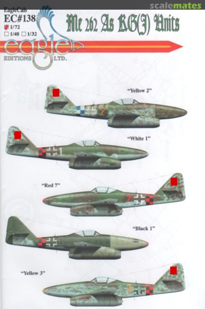 Boxart Me 262 A's KG(J) Units EagleCals EC72-138 Eagle Editions