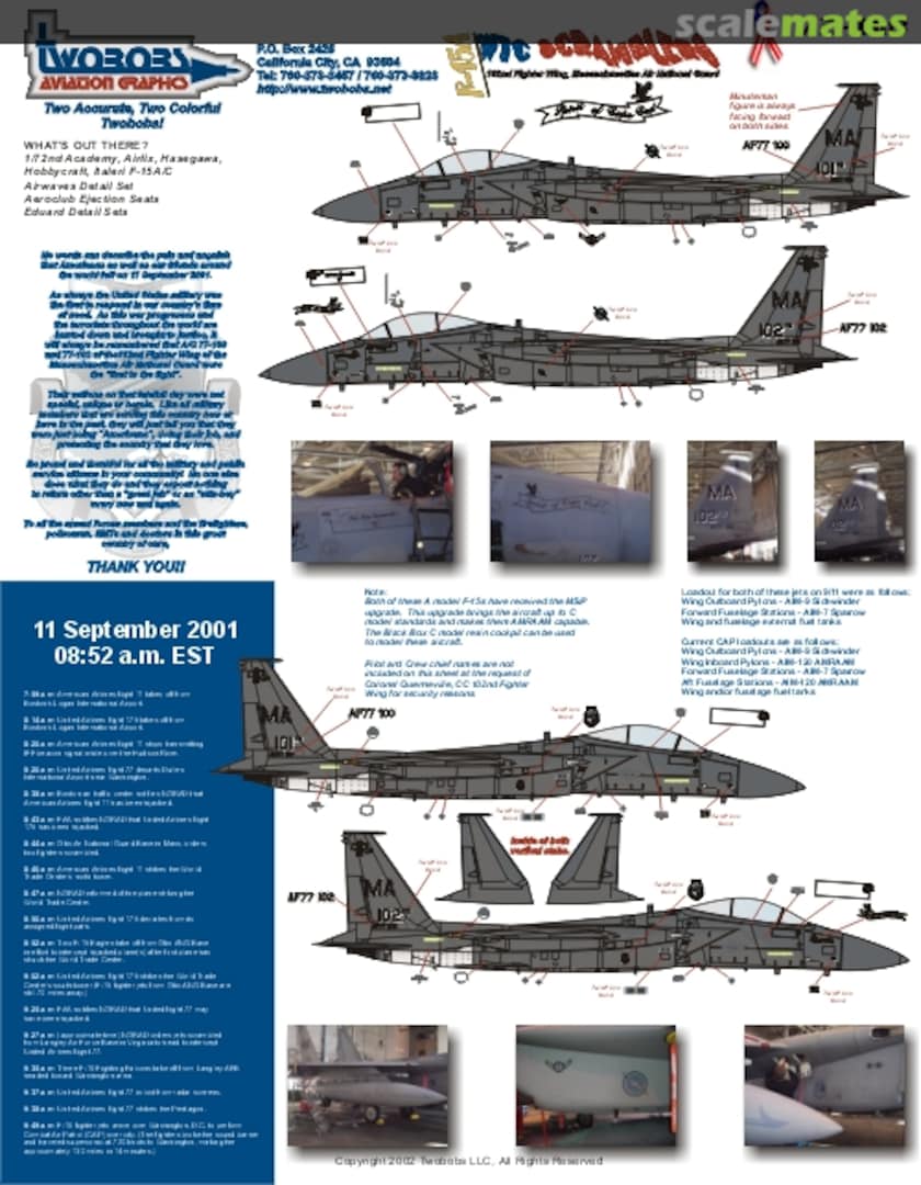 Boxart F-15A WTC Scramblers 72-018 TwoBobs Aviation Graphics