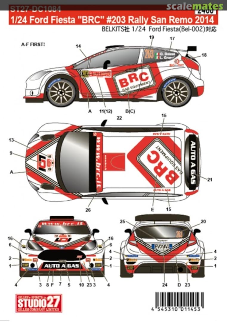 Boxart Ford Fiesta BRC #203 Rally San Remo 2014 ST27-DC1084 Studio27