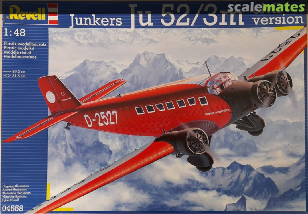 Boxart Junkers Ju 52/3m civil version 04558 Revell