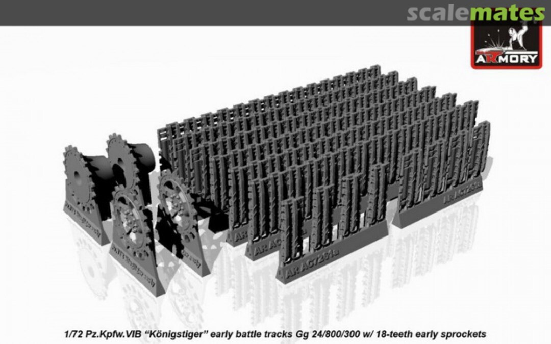 Boxart Pz.Kpfw.VIB Kingtiger battle tracks early Gg 24/800/300 w/ 18-teeth early sprockets AC7261A Armory