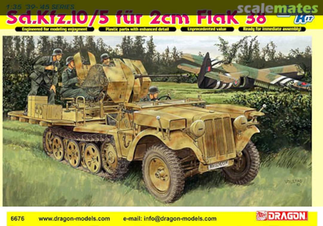 Boxart Sd.Kfz.10/5 für 2cm FlaK 38 6676 Dragon