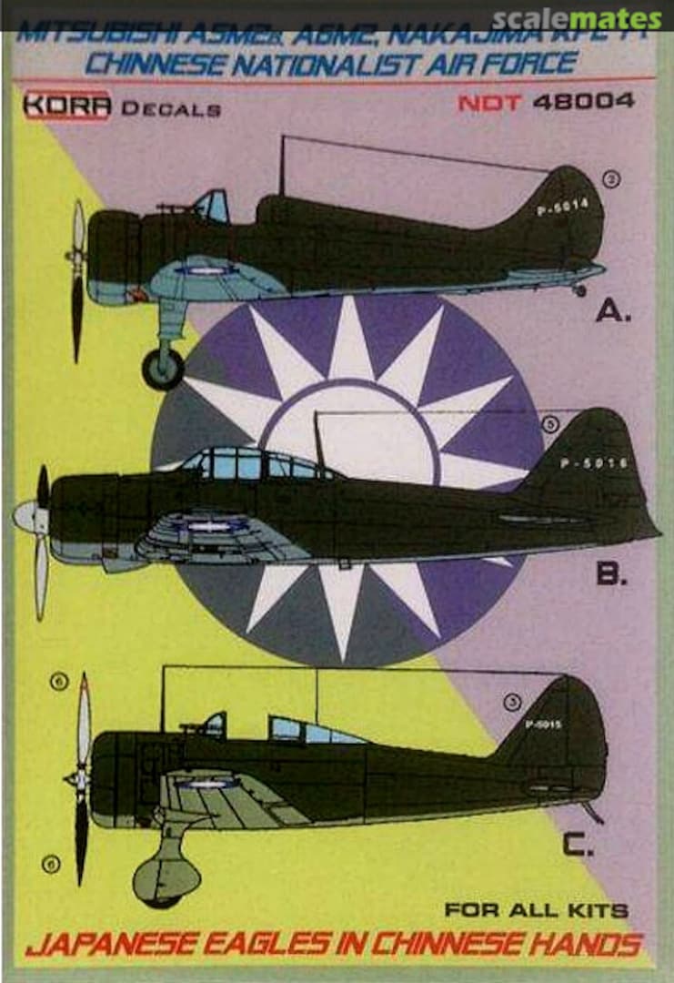 Boxart Mitsubishi A5M2b, A6M2, Nakajima Ki-27-I NDT48004 Kora Models