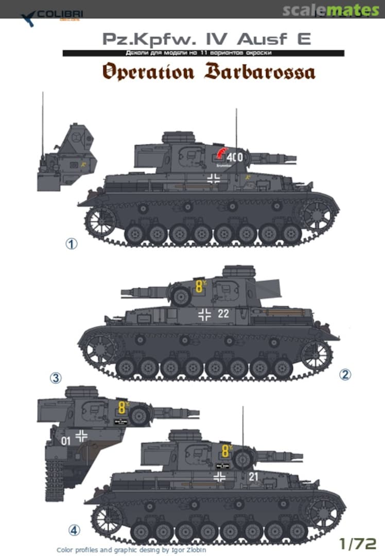 Boxart Pz.Kpfw.IV Ausf.E 72104 Colibri Decals