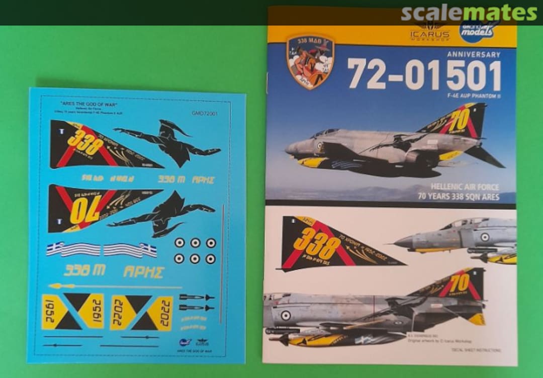 Contents F-4E AUP 72-01501 "ARES The God Of War" Decals GMD72001 Grand Models