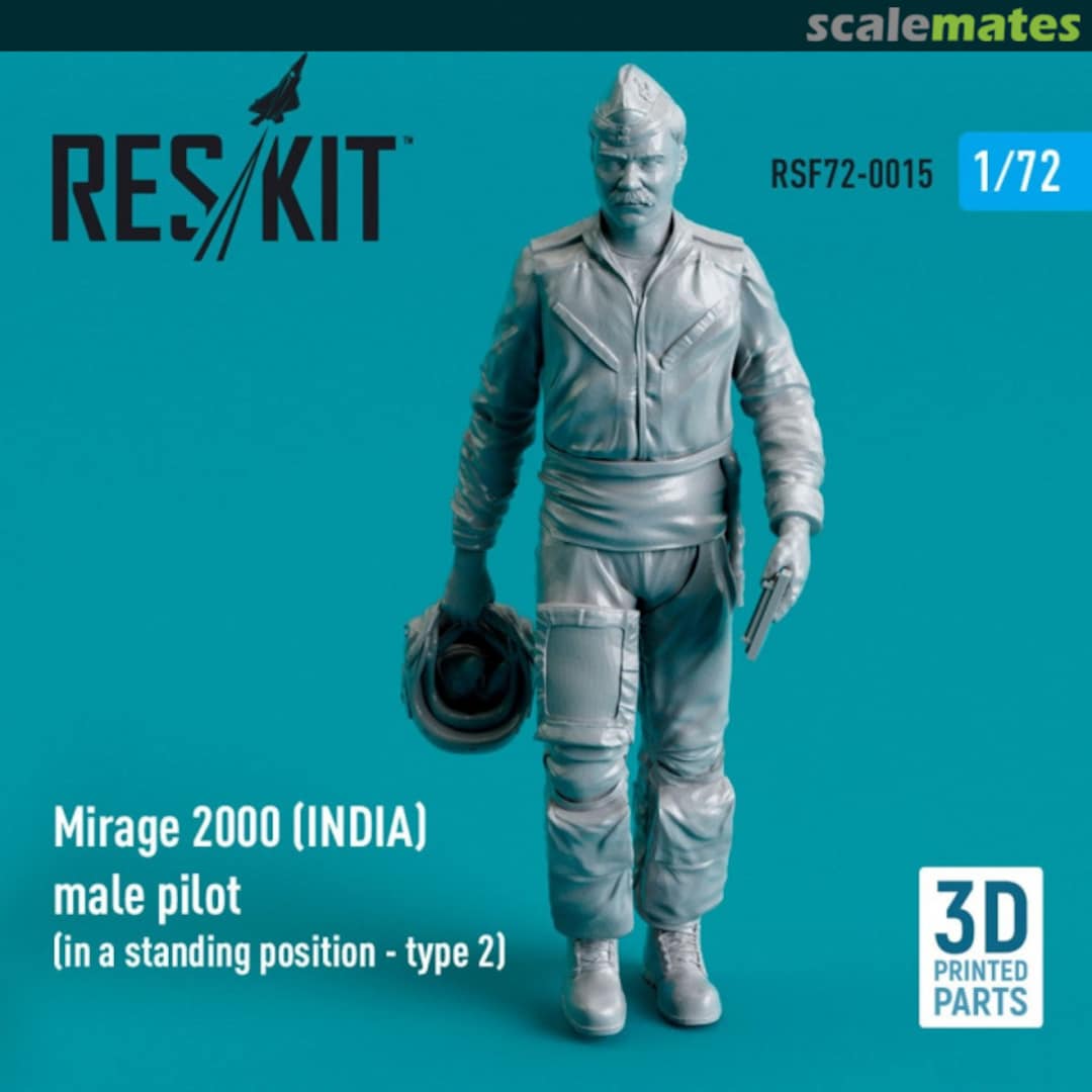 Boxart Mirage 2000 (INDIA) male pilot (in a standing position - type 2) (3D Printed) RSF72-0015 ResKit