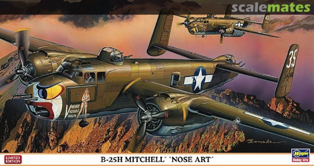 Boxart B-25H Mitchell 'Nose Art' 02058 Hasegawa