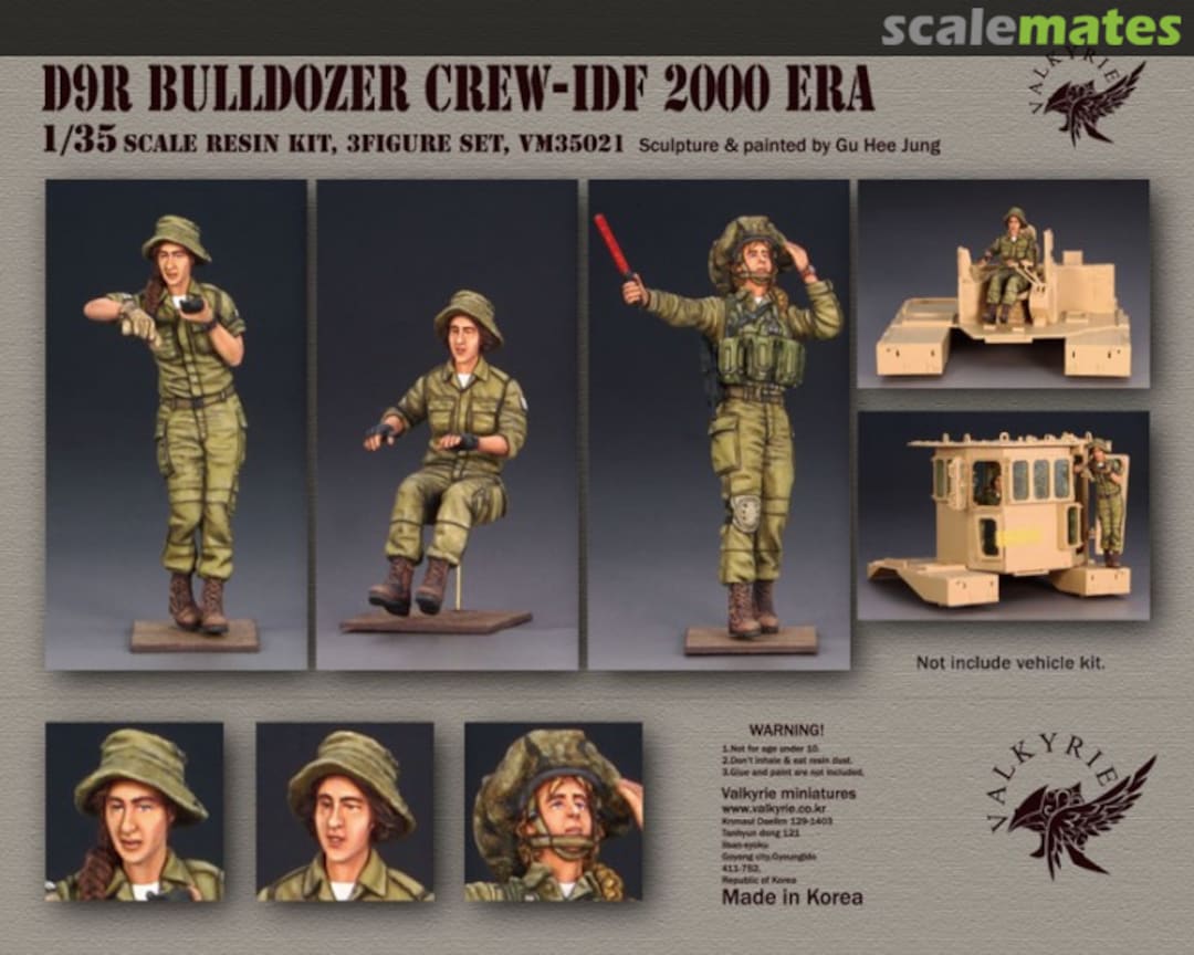 Boxart IDF D9R Bulldozer Crew 2000 Era (3 figures) VM35021 Valkyrie Miniature