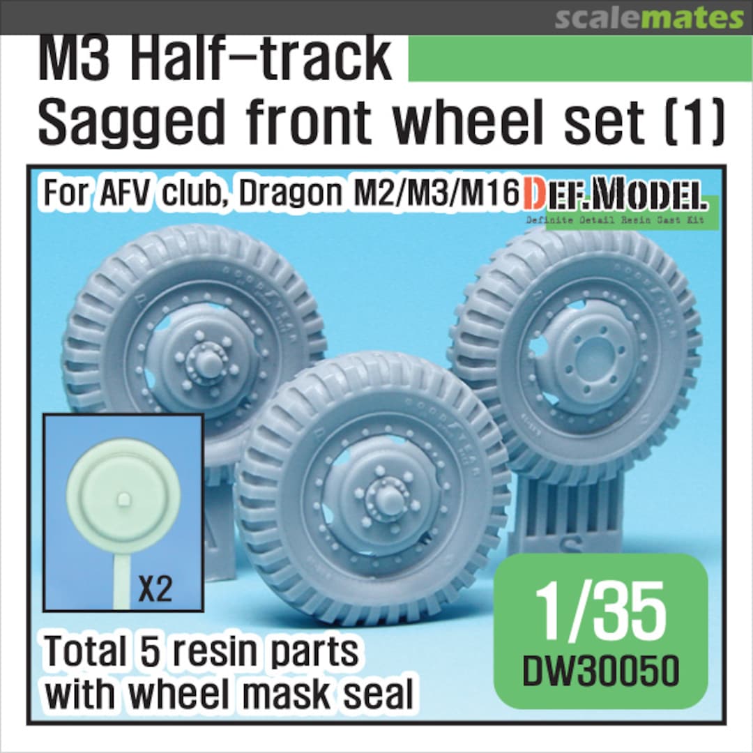 Boxart M3 Half-track Sagged front wheel set (1) DW30050 Def.Model