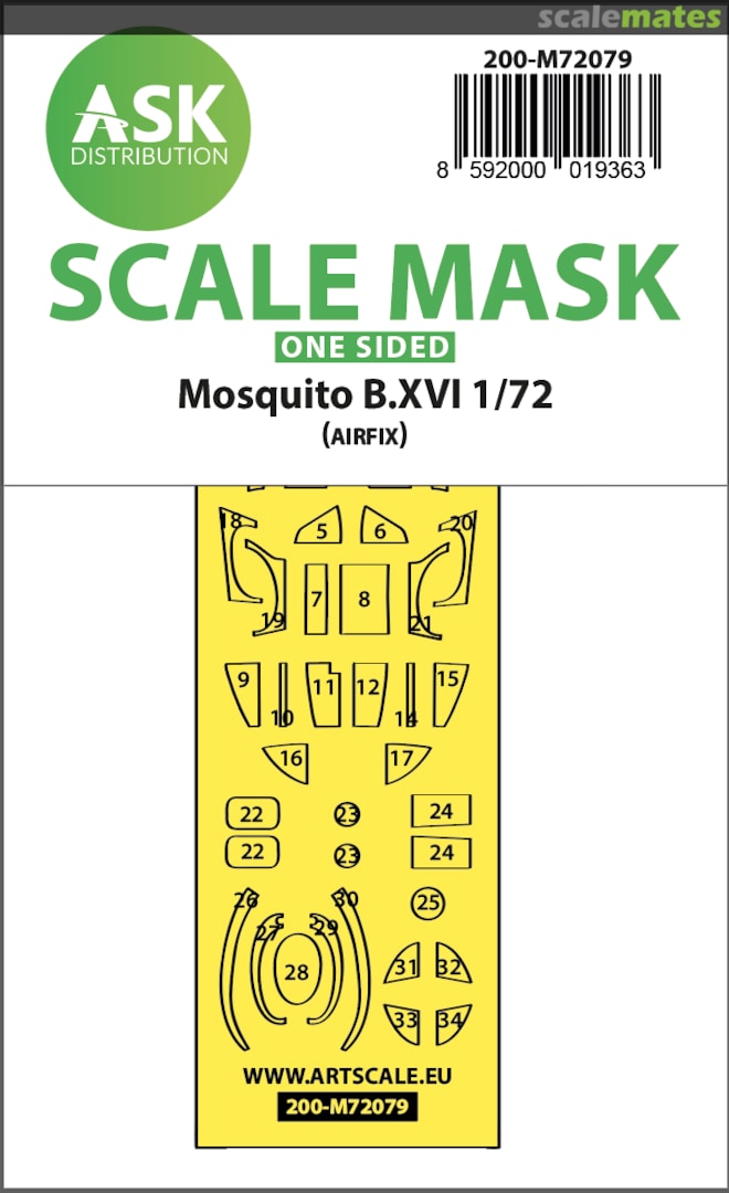 Boxart Mosquito B.XVI mask (Airfix) 200-M72079 ASK