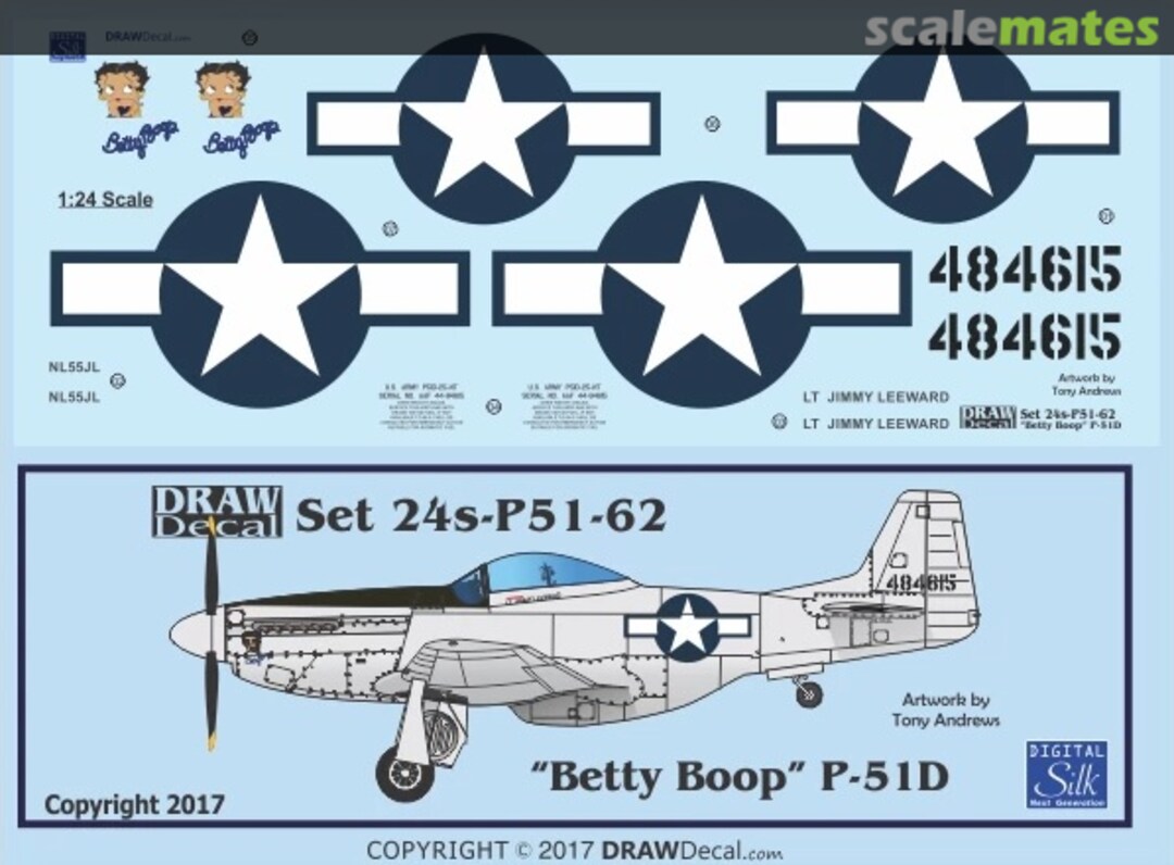 Boxart P-51D “Betty Boop” 24-P51-62 Draw Decal