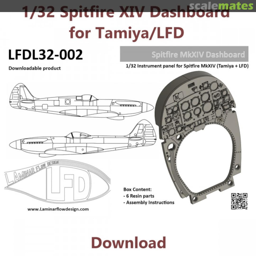 Boxart Spitfire XIV Instrument Panel LFDL32-002 Laminar Flow Design