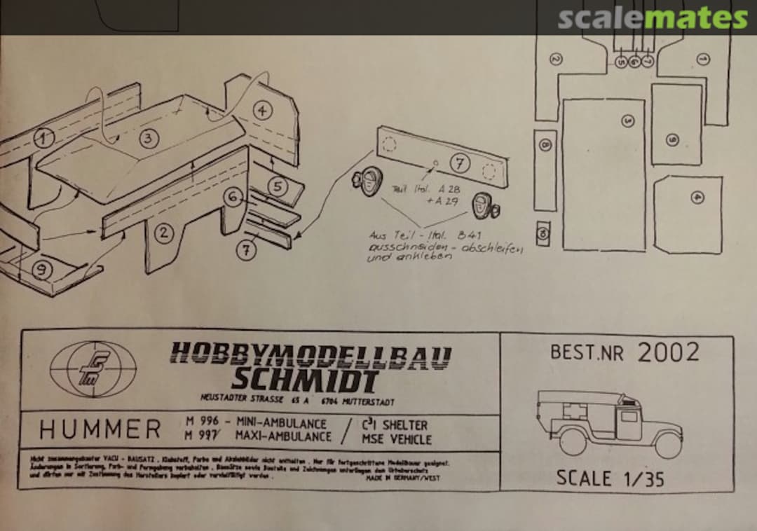 Boxart Hummer Shelter 2002 Hobbymodellbau Schmidt