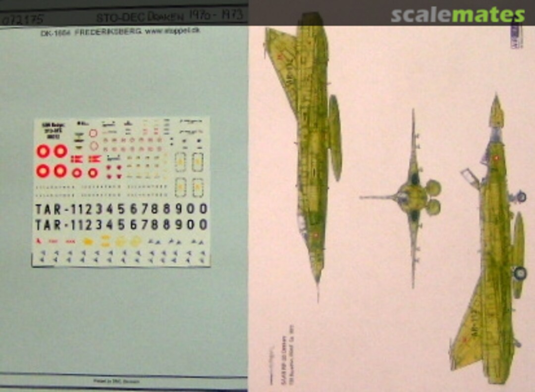 Boxart RDAF, Draken F-35, 1970-1973 072175E Stoppel Decals