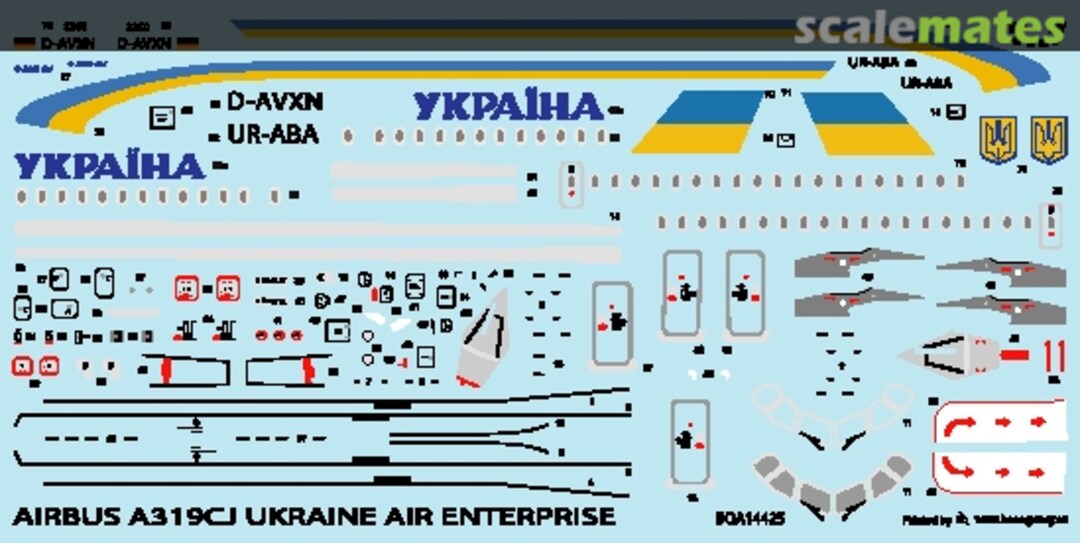 Boxart AIRBUS A319CJ UKRAINE AIR ENTERPRISE BOA14425 BOA Decals