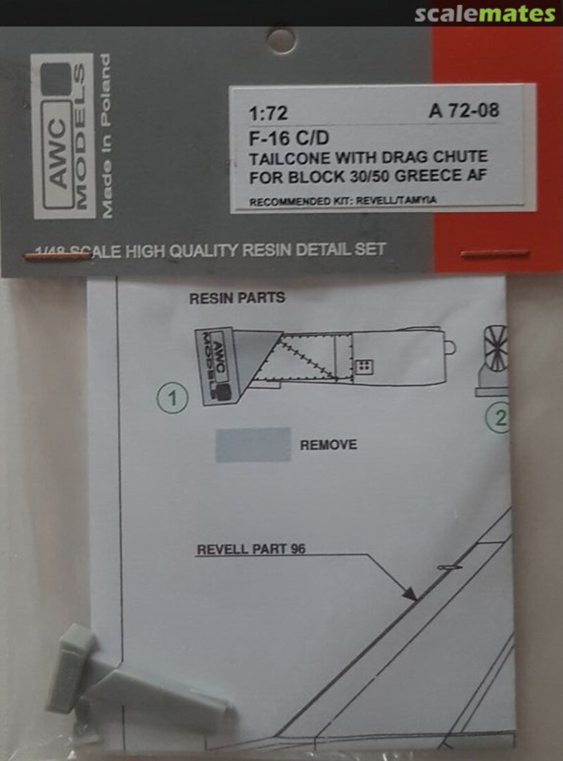 Boxart F-16 C/D Tailcone with Drag Chute for Block 30/50 Greece AF A72-08 AWC Models