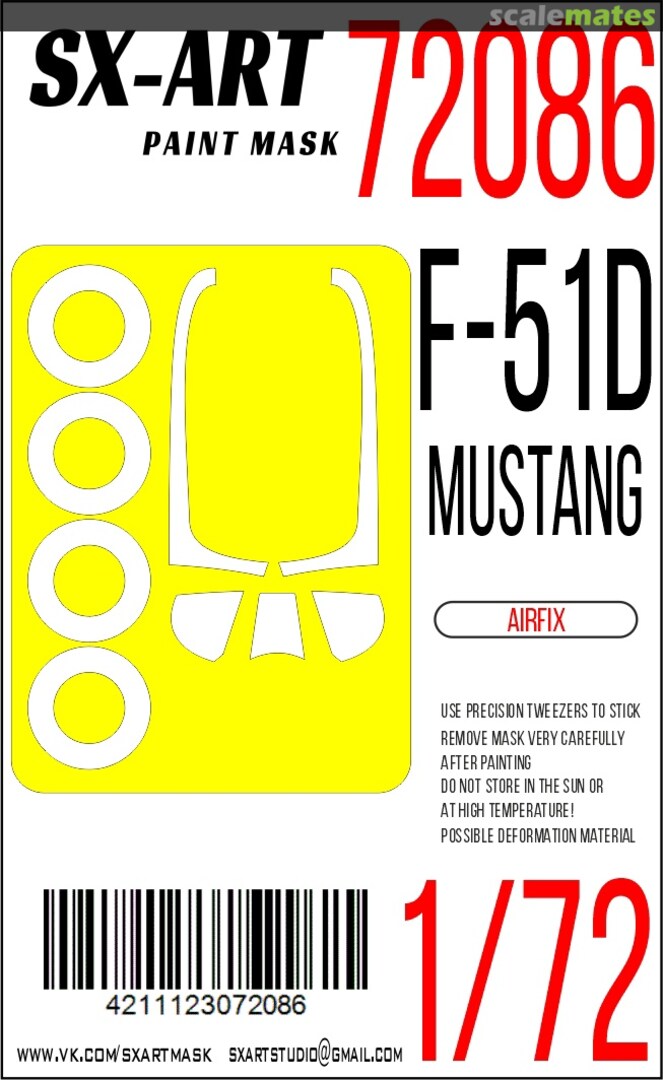 Boxart F-51D Mustang masks 72086 SX-Art