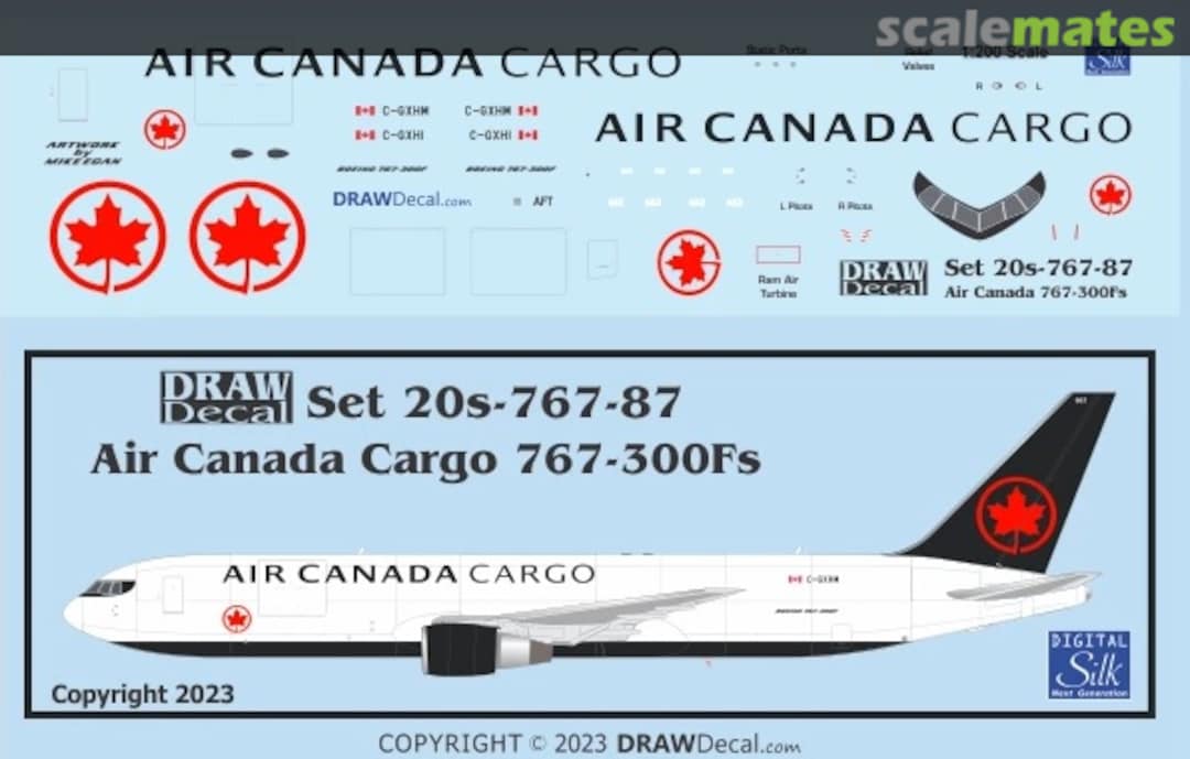 Boxart Air Canada Cargo 767-300Fs 20-767-87 Draw Decal